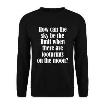 Motivation Saying Moon - Unisex Sweatshirt - black - Front - Alina (178cm) & Michal (187cm)