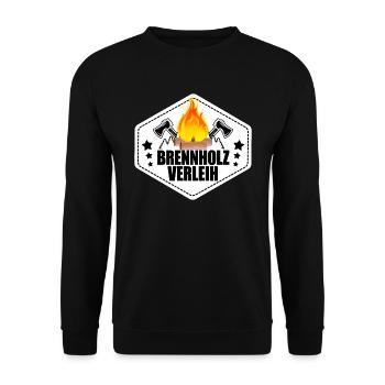 Brennholz Verleih - Unisex Pullover - Schwarz - Vorne - Alina (178cm) & Michal (187cm)
