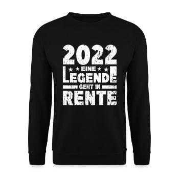 2022 eine Legende geht in Rente - Unisex Pullover - Schwarz - Vorne - Alina (178cm) & Michal (187cm)