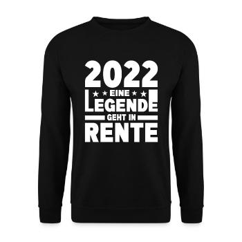 2022 eine Legende geht in Rente - Unisex Pullover - Schwarz - Vorne - Alina (178cm) & Michal (187cm)