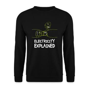 Electricity explains electronics technician Electrician - Unisex Sweatshirt - black - Front - Alina (178cm) & Michal (187cm)