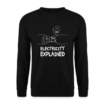 Electricity explains electronics technician Electrician - Unisex Sweatshirt - black - Front - Alina (178cm) & Michal (187cm)