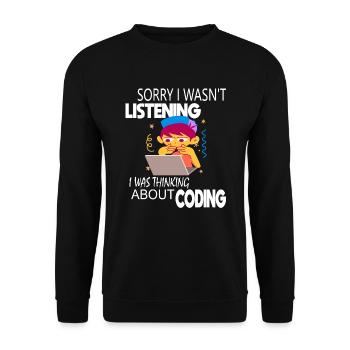 Coding Coder Programmer - Unisex Sweatshirt - black - Front - Alina (178cm) & Michal (187cm)