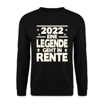 2022 Eine Legende geht in Rente - Unisex Pullover - Schwarz - Vorne - Alina (178cm) & Michal (187cm)