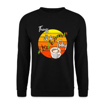 Kaffee und Trading - Unisex Pullover - Schwarz - Vorne - Alina (178cm) & Michal (187cm)