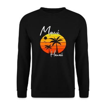 Maui Hawaii Sonnenuntergang - Unisex Pullover - Schwarz - Vorne - Alina (178cm) & Michal (187cm)