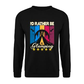 I'd rather be Glamping - Unisex Pullover - Schwarz - Vorne - Alina (178cm) & Michal (187cm)