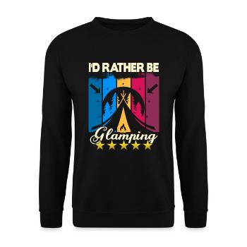 I'd rather be Glamping - Unisex Pullover - Schwarz - Vorne - Alina (178cm) & Michal (187cm)