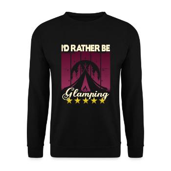 I'd rather be Glamping - Unisex Sweatshirt - black - Front - Alina (178cm) & Michal (187cm)
