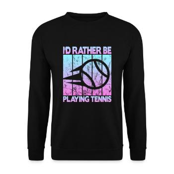 Je préfère jouer au tennis - Sweat-shirt Unisexe - noir - Devant - Alina (178cm) & Michal (187cm)