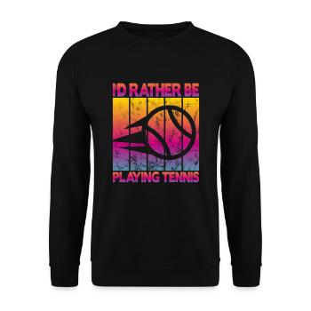 Je préfère jouer au tennis - Sweat-shirt Unisexe - noir - Devant - Alina (178cm) & Michal (187cm)