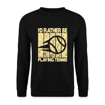 Je préfère jouer au tennis - Sweat-shirt Unisexe - noir - Devant - Alina (178cm) & Michal (187cm)