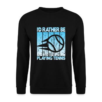 Je préfère jouer au tennis - Sweat-shirt Unisexe - noir - Devant - Alina (178cm) & Michal (187cm)