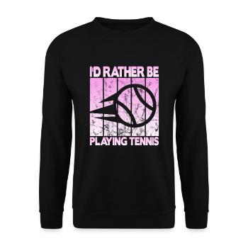 Je préfère jouer au tennis - Sweat-shirt Unisexe - noir - Devant - Alina (178cm) & Michal (187cm)