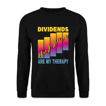 Dividends are my Therapy - Unisex Sweatshirt - black - Front - Alina (178cm) & Michal (187cm)