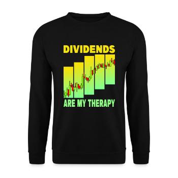 Dividends are my Therapy - Unisex Sweatshirt - black - Front - Alina (178cm) & Michal (187cm)