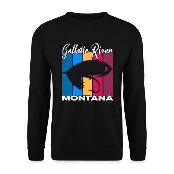 Gallatin River Montana Pêche à la mouche - Sweat-shirt Unisexe - noir - Devant - Alina (178cm) & Michal (187cm)