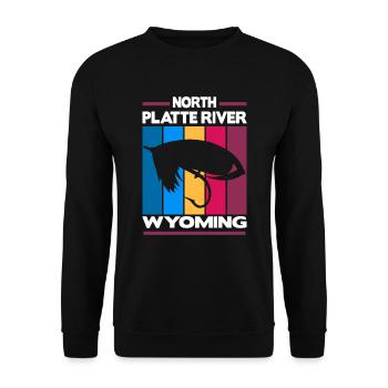 North Platte River Wyoming Pêche à la mouche - Sweat-shirt Unisexe - noir - Devant - Alina (178cm) & Michal (187cm)