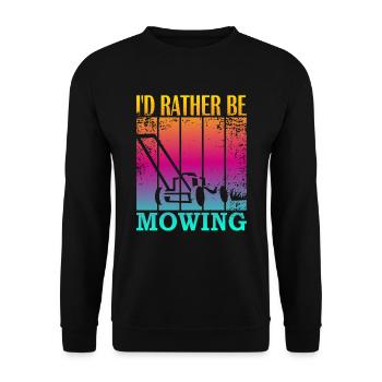 I'd rather be mowing - Unisex Sweatshirt - black - Front - Alina (178cm) & Michal (187cm)