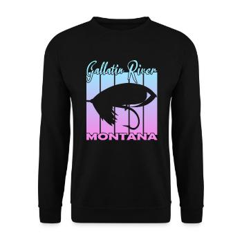 Gallatin River Montana Pêche à la mouche - Sweat-shirt Unisexe - noir - Devant - Alina (178cm) & Michal (187cm)