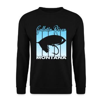 Gallatin River Montana Pêche à la mouche - Sweat-shirt Unisexe - noir - Devant - Alina (178cm) & Michal (187cm)