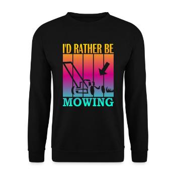 I'd rather be mowing - Unisex Pullover - Schwarz - Vorne - Alina (178cm) & Michal (187cm)