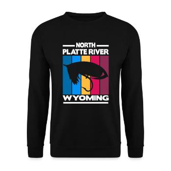 North Platte River Wyoming Pêche à la mouche - Sweat-shirt Unisexe - noir - Devant - Alina (178cm) & Michal (187cm)