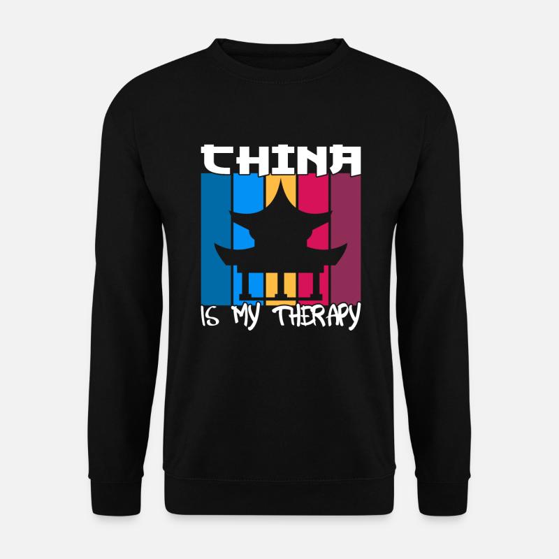 China is my therapy - Unisex Sweatshirt - black