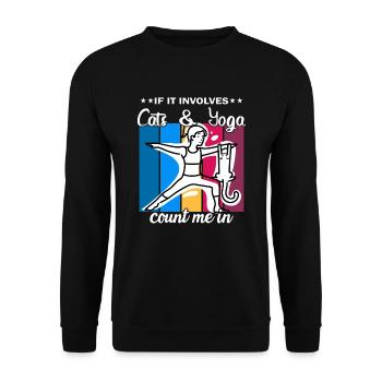 Si cela implique des chats et du yoga, comptez sur moi - Sweat-shirt Unisexe - noir - Devant - Alina (178cm) & Michal (187cm)