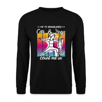 Si cela implique des chats et du yoga, comptez sur moi - Sweat-shirt Unisexe - noir - Devant - Alina (178cm) & Michal (187cm)