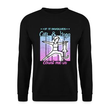 Si cela implique des chats et du yoga, comptez sur moi - Sweat-shirt Unisexe - noir - Devant - Alina (178cm) & Michal (187cm)