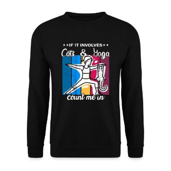 Si cela implique des chats et du yoga, comptez sur moi - Sweat-shirt Unisexe - noir - Devant - Alina (178cm) & Michal (187cm)