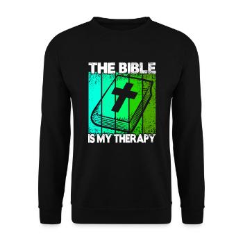 The Bible Is My Therapy - Unisex Sweatshirt - black - Front - Alina (178cm) & Michal (187cm)