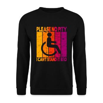 Vintage Wheelchair User Wheelchair - Unisex Sweatshirt - black - Front - Alina (178cm) & Michal (187cm)