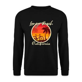 Long Beach California Bike - Unisex Sweatshirt - black - Front - Alina (178cm) & Michal (187cm)