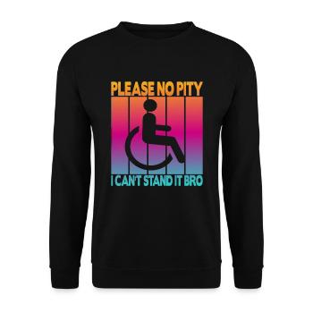 Vintage Wheelchair User Wheelchair - Unisex Sweatshirt - black - Front - Alina (178cm) & Michal (187cm)