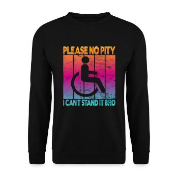 Vintage Wheelchair User Wheelchair - Unisex Sweatshirt - black - Front - Alina (178cm) & Michal (187cm)