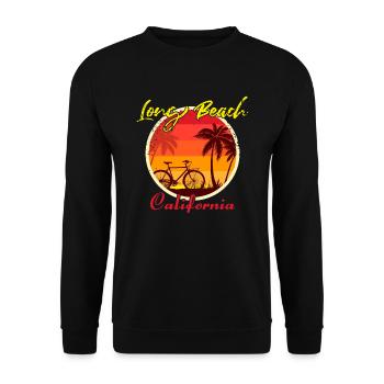 Long Beach California Bike - Unisex Sweatshirt - black - Front - Alina (178cm) & Michal (187cm)