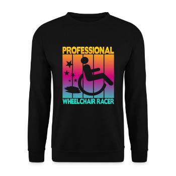 Professional Wheelchair Racer - Unisex Sweatshirt - black - Front - Alina (178cm) & Michal (187cm)
