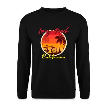 Long Beach California Bike - Unisex Sweatshirt - black - Front - Alina (178cm) & Michal (187cm)
