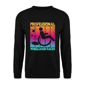 Professional Wheelchair Racer - Unisex Sweatshirt - black - Front - Alina (178cm) & Michal (187cm)