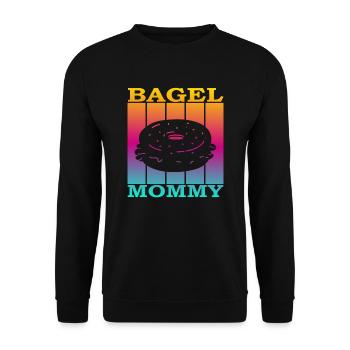 Bagel Mommy - Unisex Pullover - Schwarz - Vorne - Alina (178cm) & Michal (187cm)