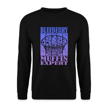 Blueberry Muffin Expert - Unisex Pullover - Schwarz - Vorne - Alina (178cm) & Michal (187cm)