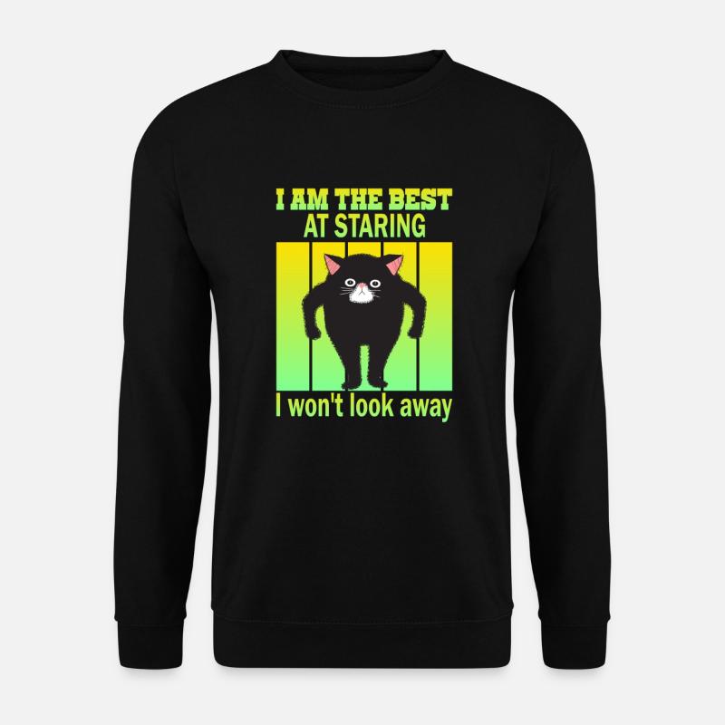 Starrende Katze - Katzen Starren - Unisex Pullover - Schwarz