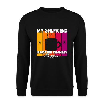 My Girlfriend is hotter than my Coffee - Unisex Sweatshirt - black - Front - Alina (178cm) & Michal (187cm)