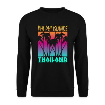 Vintage Phi Phi Islands Thaïlande - Sweat-shirt Unisexe - noir - Devant - Alina (178cm) & Michal (187cm)