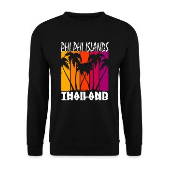 Vintage Phi Phi Islands Thaïlande - Sweat-shirt Unisexe - noir - Devant - Alina (178cm) & Michal (187cm)