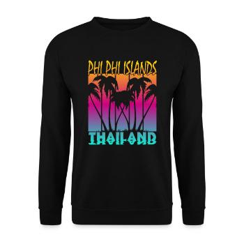Vintage Phi Phi Islands Thaïlande - Sweat-shirt Unisexe - noir - Devant - Alina (178cm) & Michal (187cm)