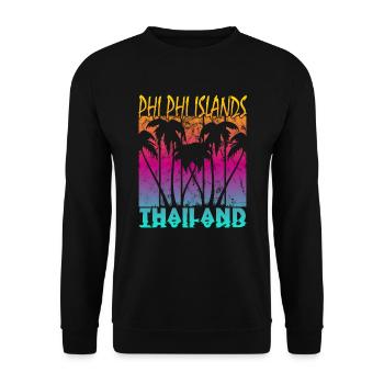 Vintage Phi Phi Islands Thaïlande - Sweat-shirt Unisexe - noir - Devant - Alina (178cm) & Michal (187cm)