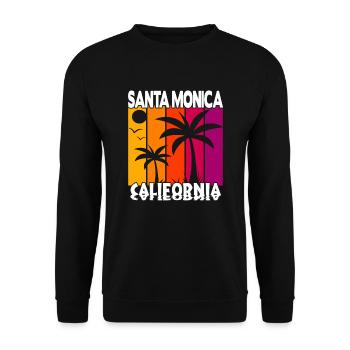 Santa Monica California Sonnenuntergang - Unisex Pullover - Schwarz - Vorne - Alina (178cm) & Michal (187cm)